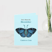 December Turquoise Common Gem Butterfly Art カード (正面)