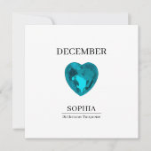 December Turquoise Personalized Birthday Card カード (正面)