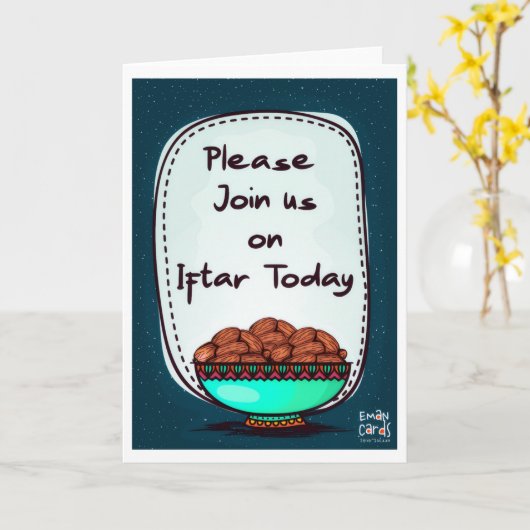 Decent Iftaar Invite カード (黄色い花)