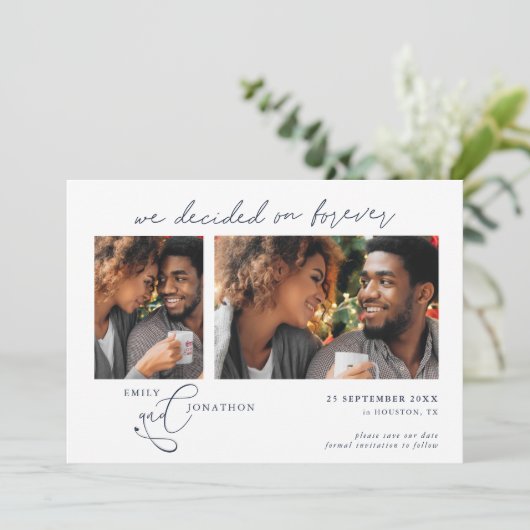 Decided on Forever Script 2 photos Navy Blue セーブザデート (スタンド正面)