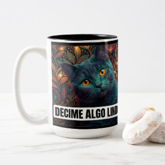 Decime Algo Lindo Funny Cat Mug - High Contrast Ne ツートーンマグカップ