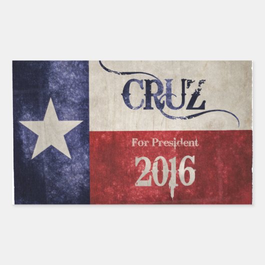Decision 2016 - Ted Cruz (R-TX)社長へ! 長方形シール (正面)