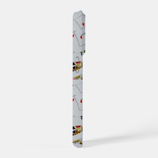 Deck Of Scatter Playing Cards Pattern, iPhoneケース (右側面)