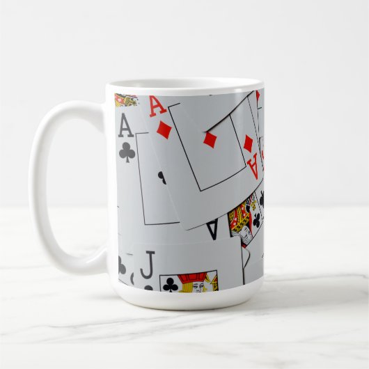 Deck Of Scattered Playing Cards Pattern, コーヒーマグカップ (左)