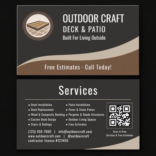 Deck & Patio QR Code Professional 名刺