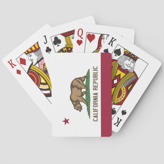Deck Playing Cards with Flag of California, USA トランプ (裏面)