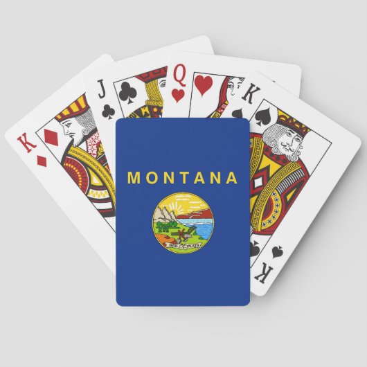 Deck Playing Cards with Flag of Montana, USA トランプ (裏面)
