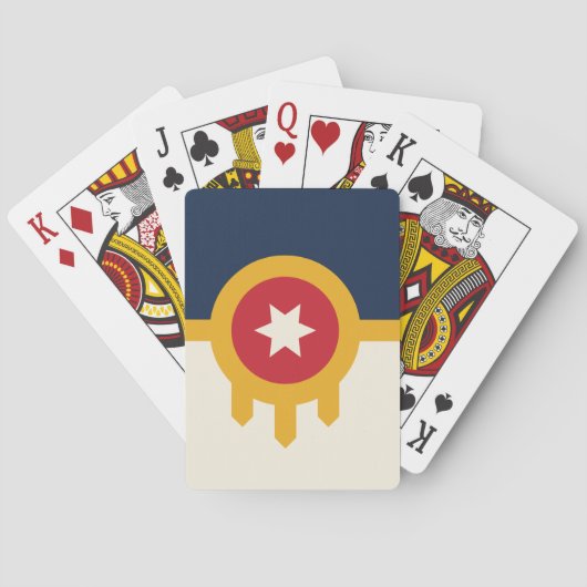 Deck Playing Cards with Flag of Tulsa, Ohio, US トランプ (裏面)