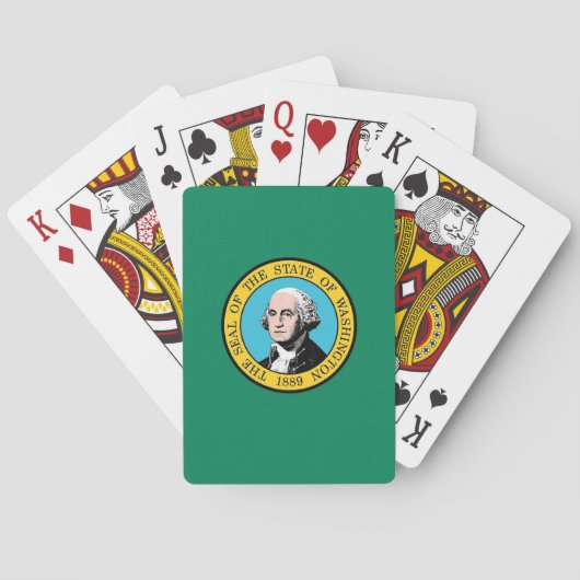 Deck Playing Cards with Flag of Washington State トランプ (裏面)