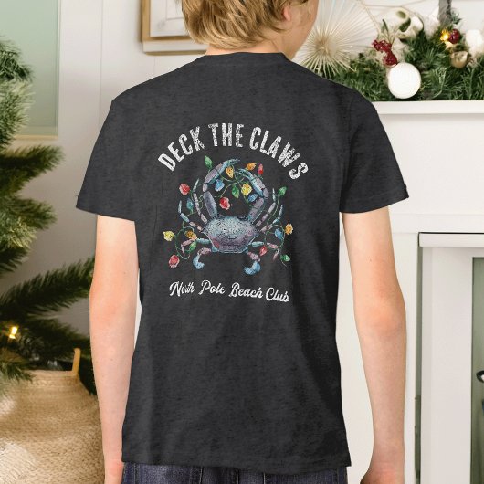 “Deck the Claws” Blue Crab Christmas トライブレンドＴシャツ