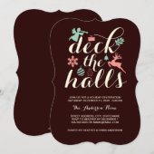 Deck The Halls クリスマス・ホリデー招待状 招待状 (正面/裏面)