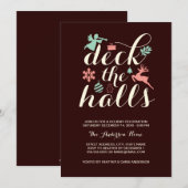 Deck The Halls クリスマス・ホリデー招待状 招待状 (正面/裏面)