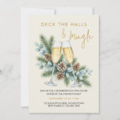 Deck the Halls Mingle シャンパン ホリデーパーティー 招待状 (正面)