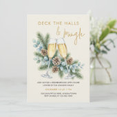 Deck the Halls Mingle シャンパン ホリデーパーティー 招待状 (スタンド正面)