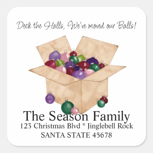 Deck the halls, we've moved our ball Envelope seal スクエアシール (正面)