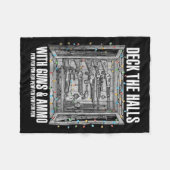 Deck The Halls With Guns & Ammo フリースブランケット (正面(横))