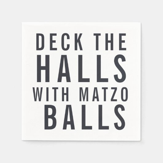 Deck the Halls with Matzo Balls | ハヌカ スタンダードカクテルナプキン (正面)