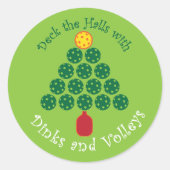 Deck the Halls with Pickleball ラウンドシール (正面)