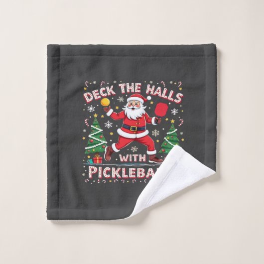 Deck The Halls With Pickleballs  ウォッシュタオル (ウォッシュタオル)