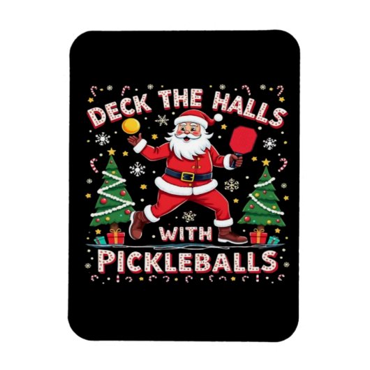 Deck The Halls With Pickleballs  マグネット (縦)