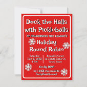 Deck the Halls with Pickleballs Christmas Party 招待状 (裏面)
