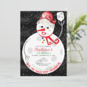 Deck the Holesクリスマスピックボール誕生日パーティー 招待状 (スタンド正面)