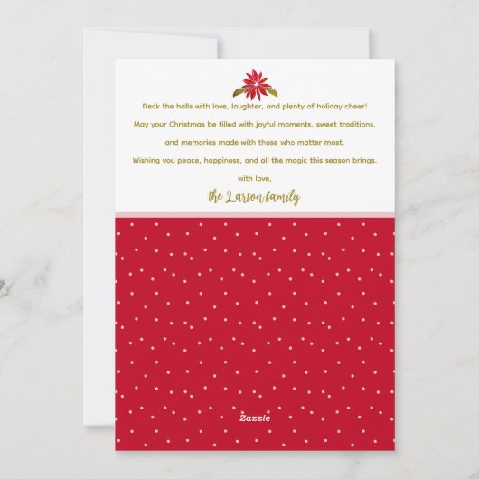 Deck the Holesパッチワーク家族フォトクリスマス シーズンカード (裏面)