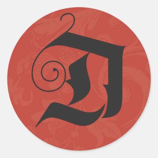 Deck the HolesモノグラムDクリスマス書道 ラウンドシール (正面)