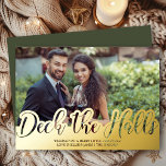 Deck the Holes写真独身の手書き金ゴールド 箔シーズンカード<br><div class="desc">Deck the Holes、手で手紙、写真の豪華な独身の金ゴールドフォイルのホリデーカード。この写真テンプレートは、横向きの写真を追加するように設定されており、あいさつを追加することもでパーソナライズされたきる。写真はっきりしたの底にクール金ゴールドフォイルオーバーレイとして座るカットアウトレタリングを持つ手書きタイポグラフィデザイン。</div>