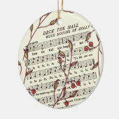 Deck the Holes楽譜クリスマスパーソナライズされた セラミックオーナメント (左)