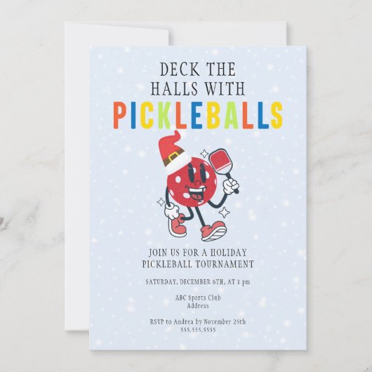 Deck the Holes Pickleball Christmas Tournament 招待状 (正面)