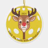 Deck the Holes with Pickleballsオーナメント セラミックオーナメント (正面)