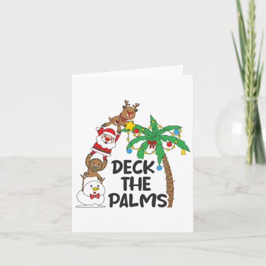 Deck The Palm Christmas In July Xmas Men Women Kid カード (正面)