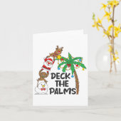 Deck The Palm Christmas In July Xmas Men Women Kid カード (黄色い花)