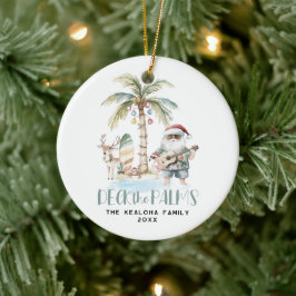 Deck the Palms | ユニークなトロピカルクリスマス写真 セラミックオーナメント
