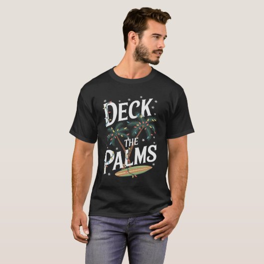 Deck The Palms Christmas Forced Family Fun Tシャツ (正面フル)