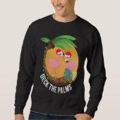 Deck the Palms Flamingo Christmas スウェットシャツ (正面)