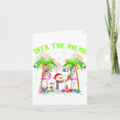 Deck The Palms Flamingo Trocal Christmas Lights Pa カード (正面)