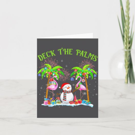 Deck The Palms Flamingo Trocal Christmas Lights Pa カード (正面)