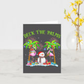 Deck The Palms Flamingo Trocal Christmas Lights Pa カード (黄色い花)