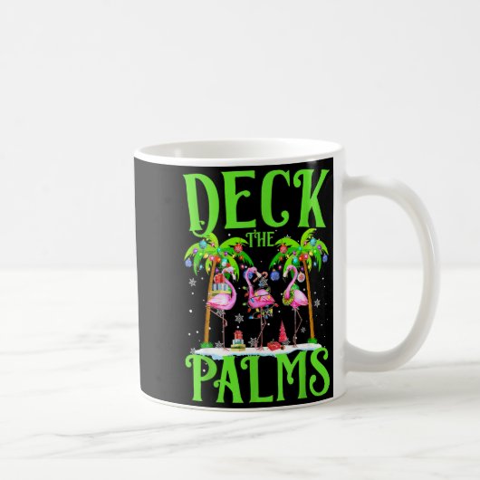 Deck The Palms Flamingo Trocal Christmas Lights Pa コーヒーマグカップ (右)