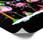 Deck The Palms Flamingo Trocal Christmas Lights Pa ポスター (角)