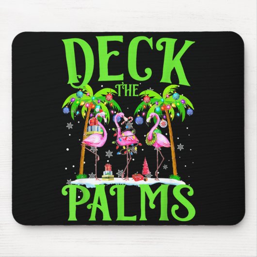 Deck The Palms Flamingo Trocal Christmas Lights Pa マウスパッド (正面)