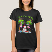 Deck The Palms Flamingo Trocal Christmas Lights Pa Tシャツ (正面)