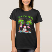 Deck The Palms Flamingo Trocal Christmas Lights Pa Tシャツ (正面)