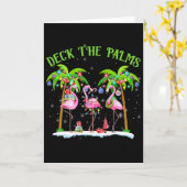 Deck The Palms Flamingo Tropical Christmas Lights カード (黄色い花)