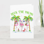 Deck The Palms Flamingo Tropical Christmas Lights カード (正面)