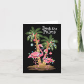 Deck The Palms Flamingo Tropical Christmas Lights  カード (正面)