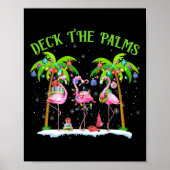 Deck The Palms Flamingo Tropical Christmas Lights  ポスター (正面)