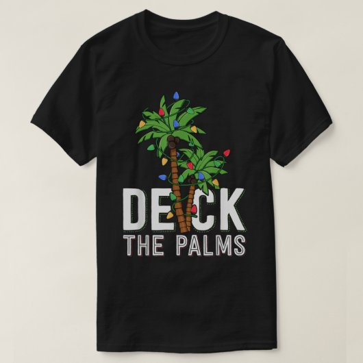 Deck The Palms | Funny Tropical Christmas Tシャツ (デザイン正面)